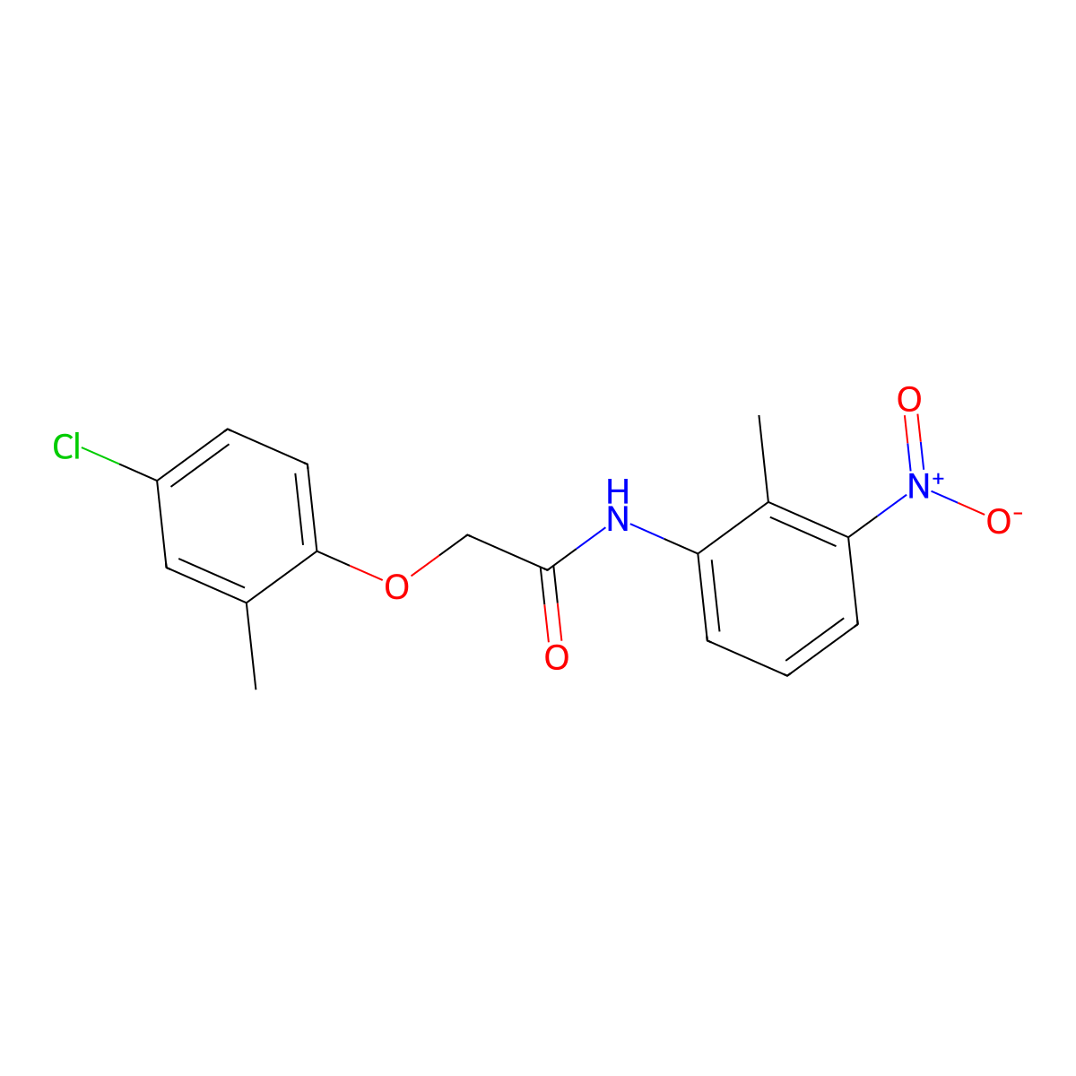 2-(4-chloro-2-methylphenoxy)-N-(2-methyl-3-nitrophenyl)acetamide molecular structure, CAS 327071-02-3