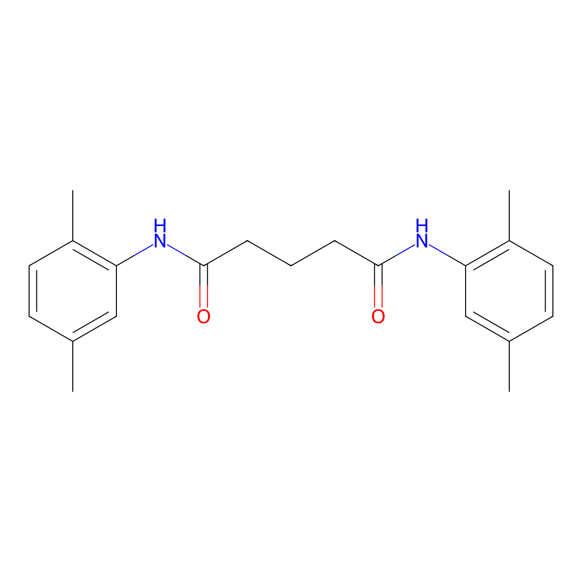 N,N'-bis(2,5-dimethylphenyl)pentanediamide molecular structure, CAS 327071-04-5