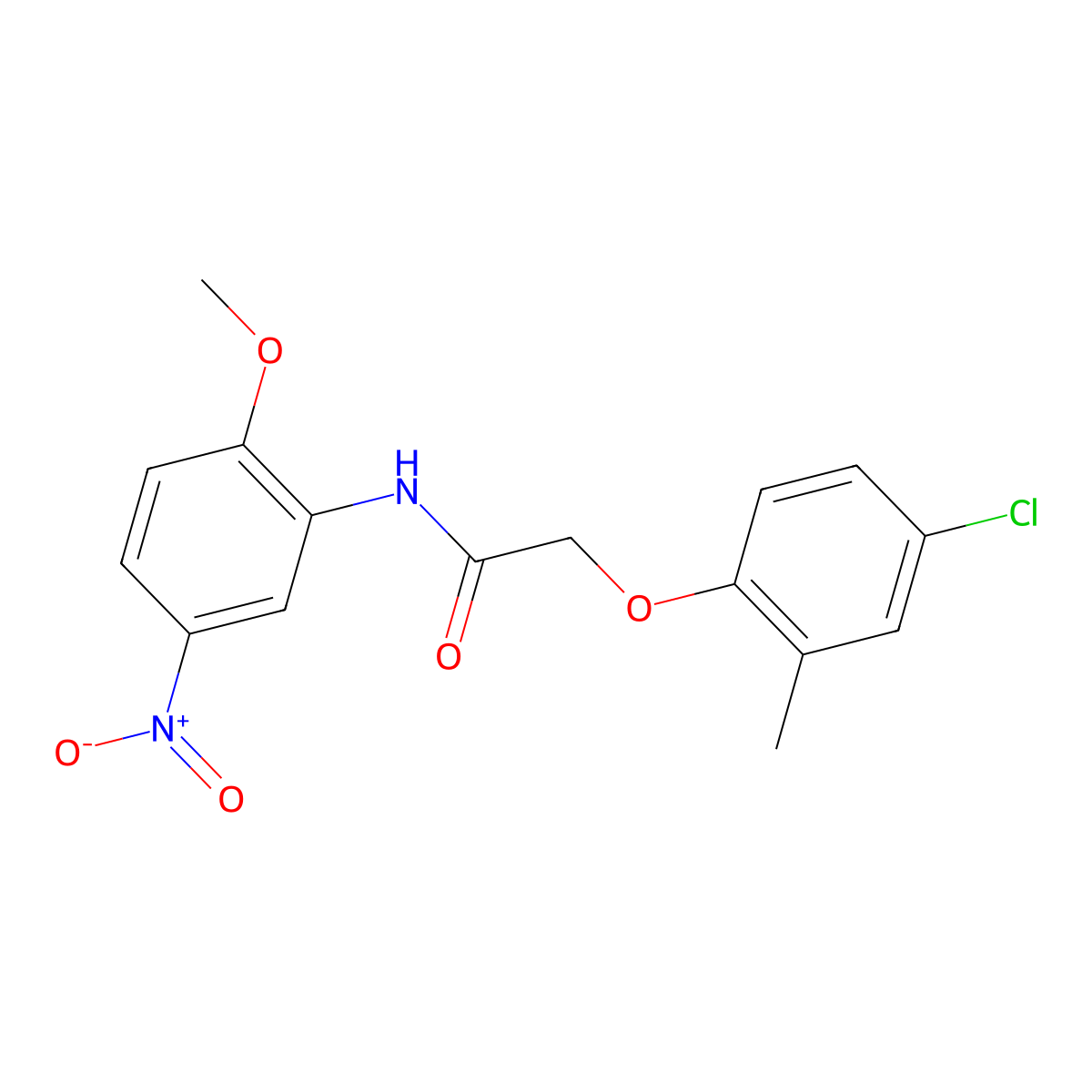 2-(4-chloro-2-methylphenoxy)-N-(2-methoxy-5-nitrophenyl)acetamide molecular structure, CAS 327071-06-7