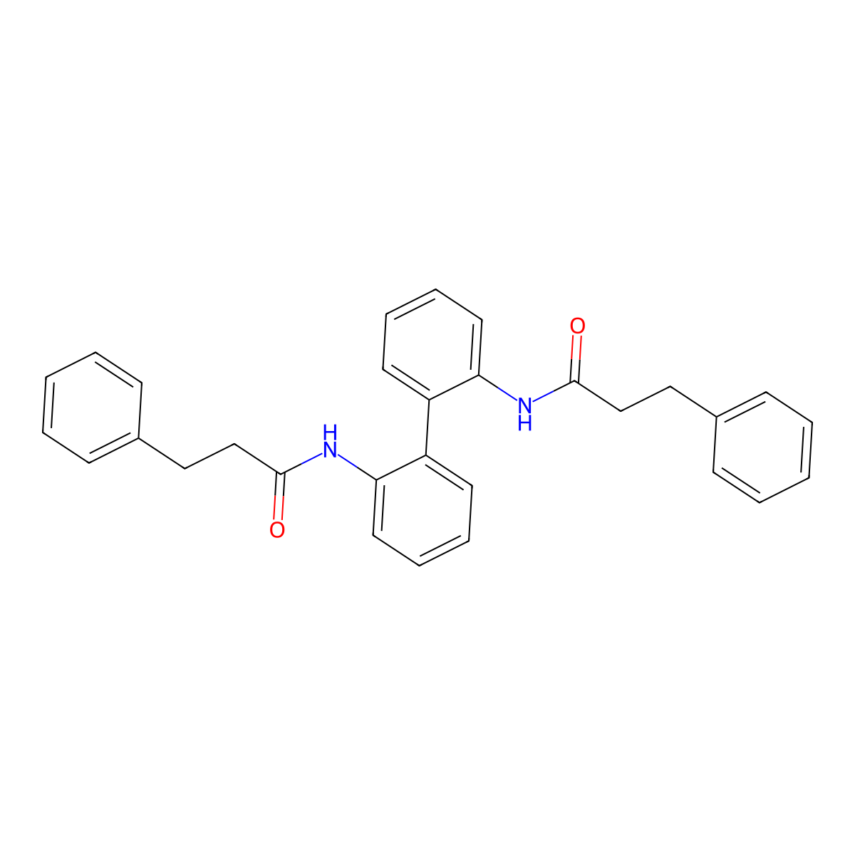 3-phenyl-N-[2-[2-(3-phenylpropanoylamino)phenyl]phenyl]propanamide molecular structure, CAS 327071-07-8