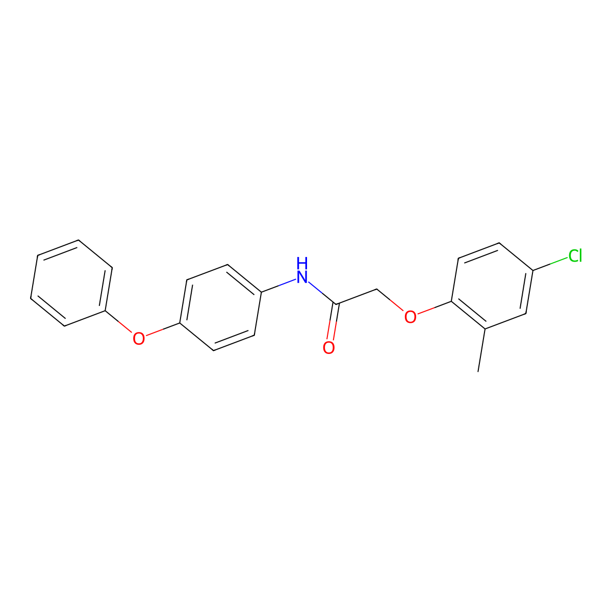 2-(4-chloro-2-methylphenoxy)-N-(4-phenoxyphenyl)acetamide molecular structure, CAS 327071-10-3