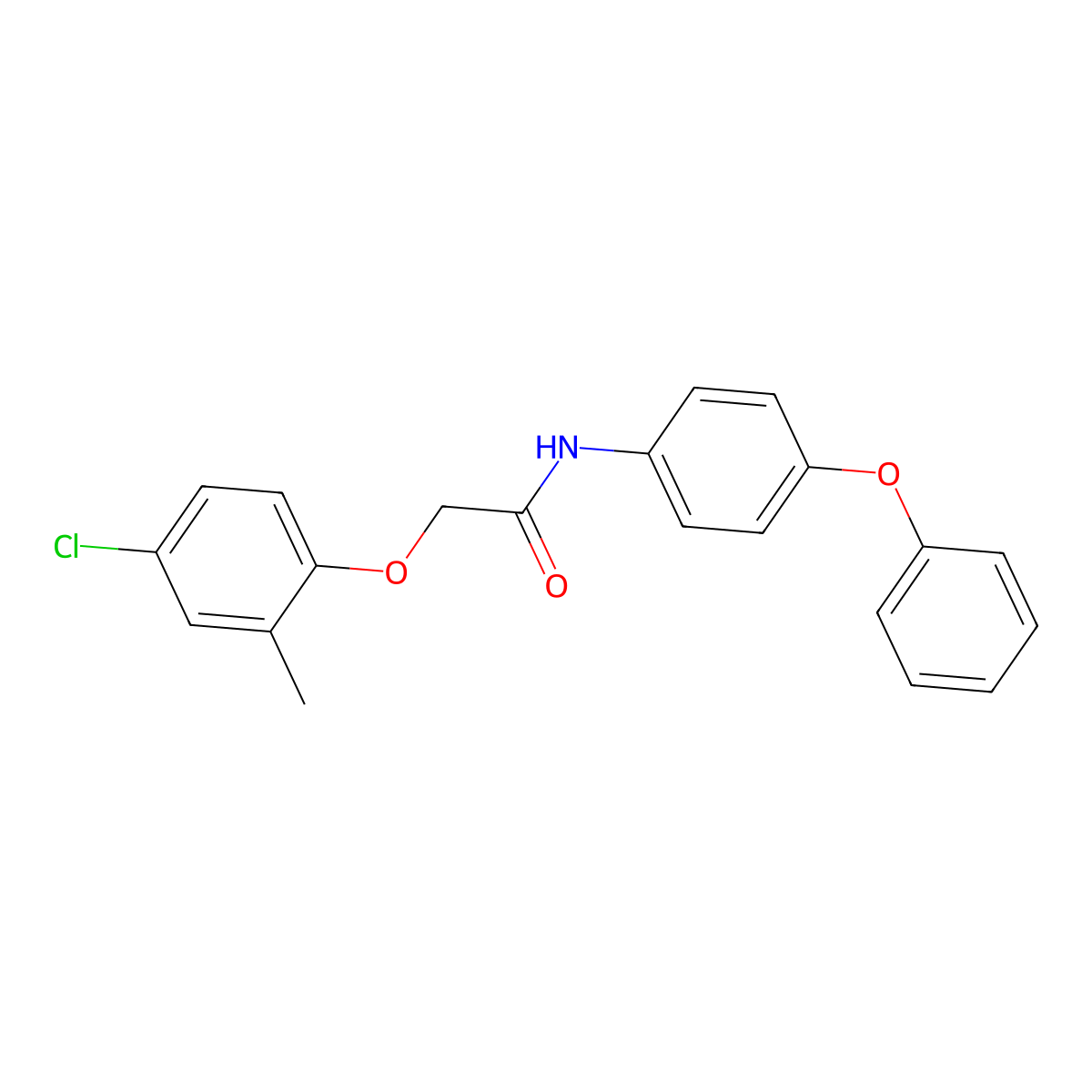 2-(4-chloro-2-methylphenoxy)-N-(4-phenoxyphenyl)acetamide molecular structure, CAS 327071-10-3