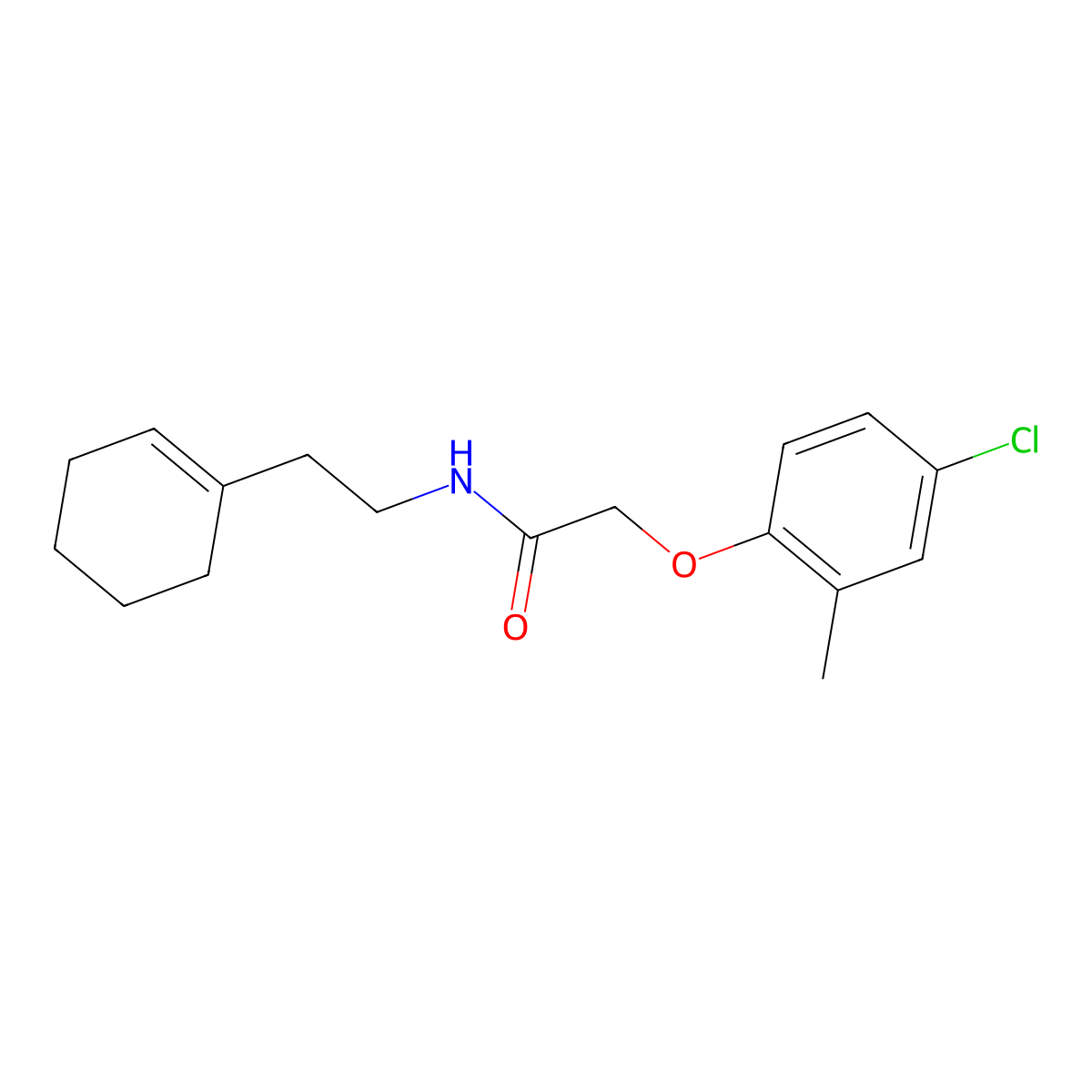 2-(4-chloro-2-methylphenoxy)-N-[2-(cyclohexen-1-yl)ethyl]acetamide molecular structure, CAS 327071-13-6