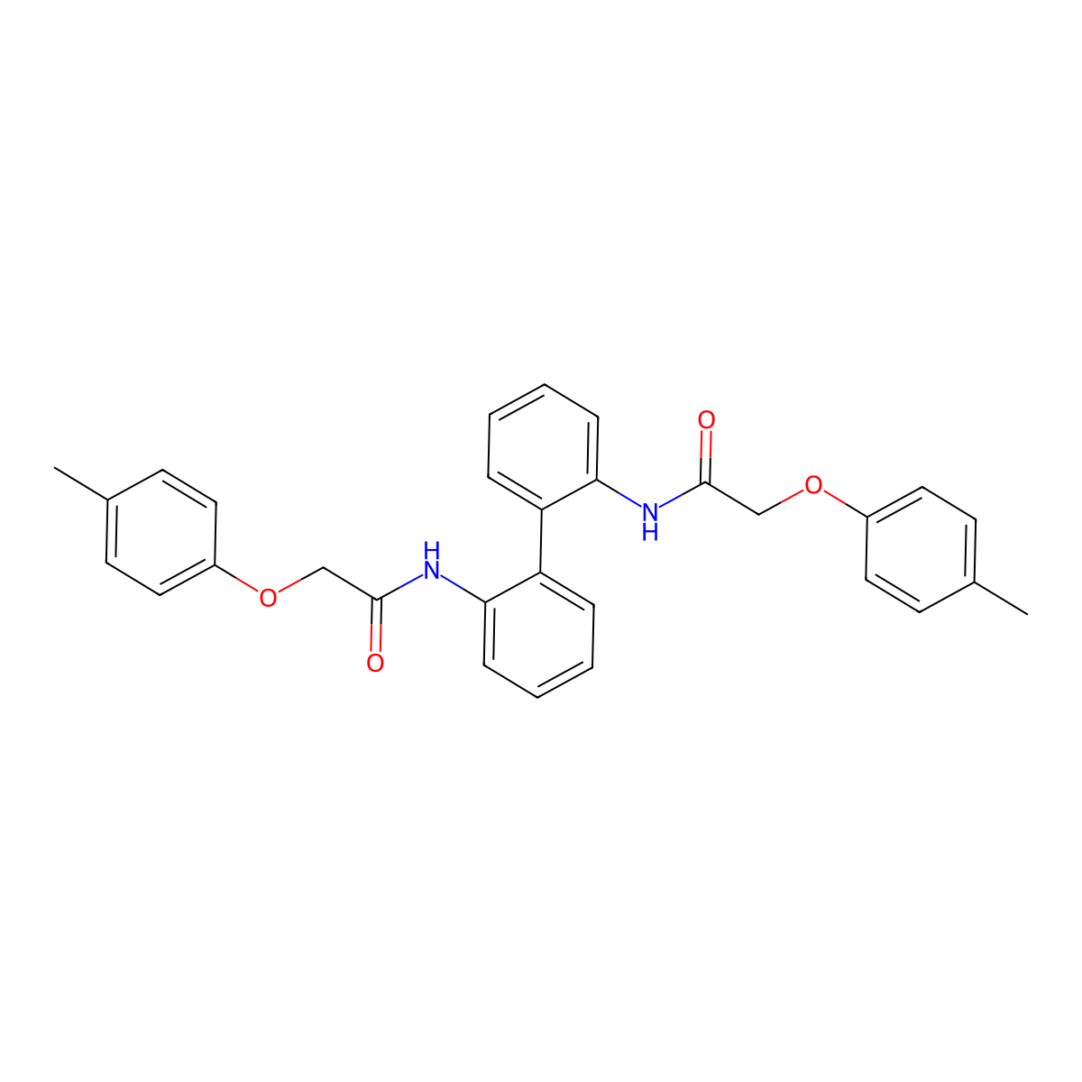 2-(4-methylphenoxy)-N-[2-[2-[[2-(4-methylphenoxy)acetyl]amino]phenyl]phenyl]acetamide molecular structure, CAS 327071-18-1