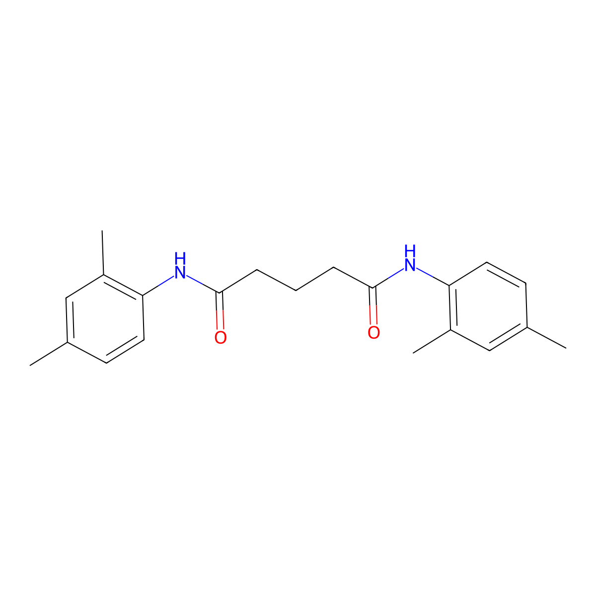N,N'-bis(2,4-dimethylphenyl)pentanediamide molecular structure, CAS 327071-19-2