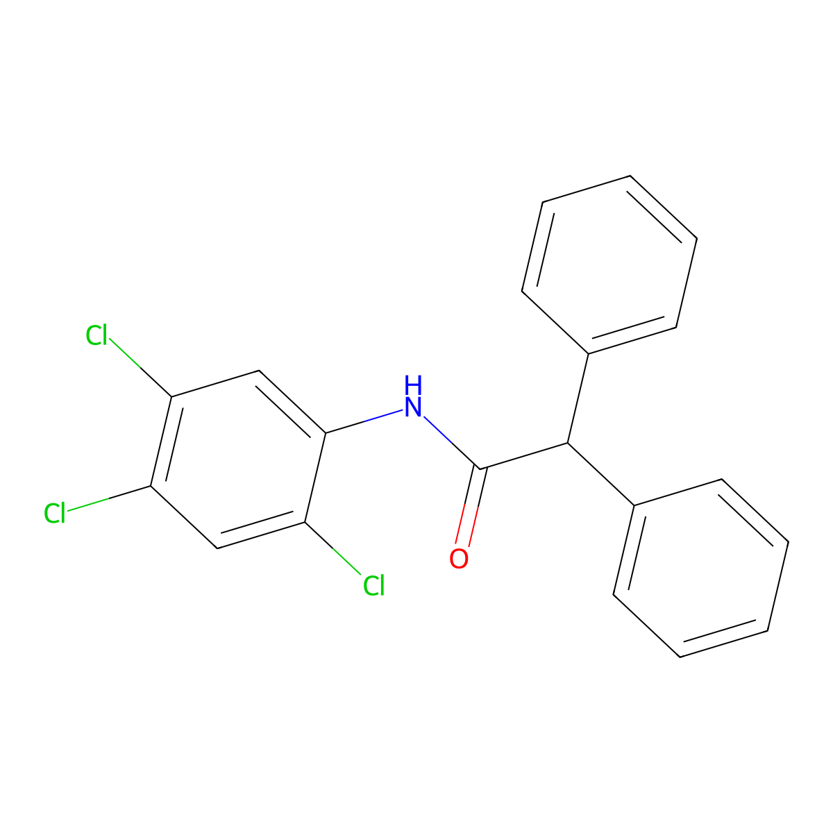 2,2-diphenyl-N-(2,4,5-trichlorophenyl)acetamide molecular structure, CAS 327071-21-6