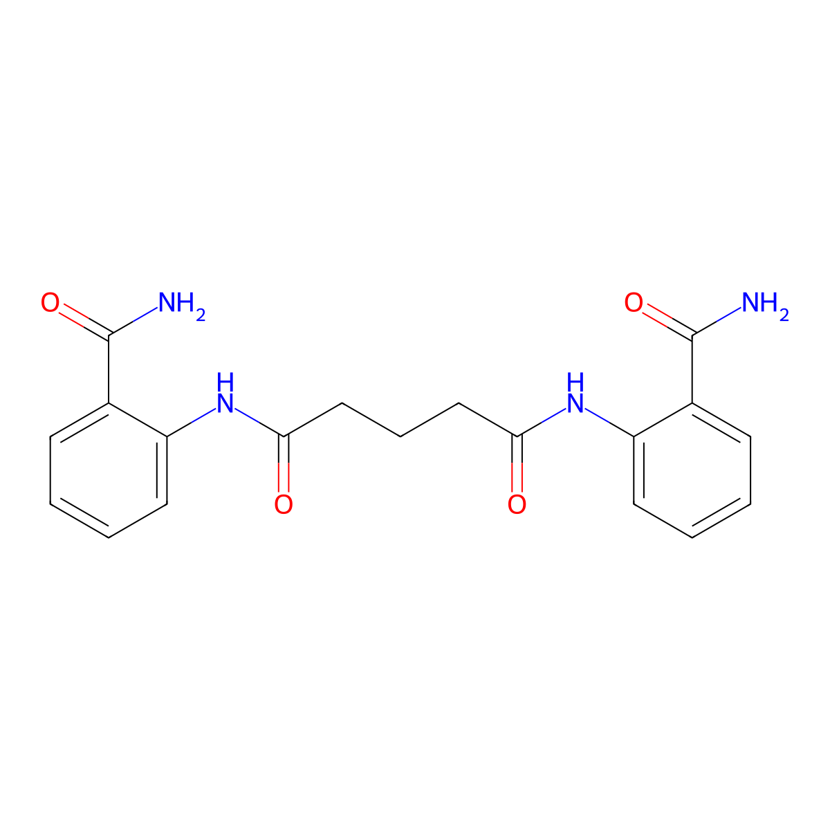 N,N'-bis(2-carbamoylphenyl)pentanediamide molecular structure, CAS 327071-23-8