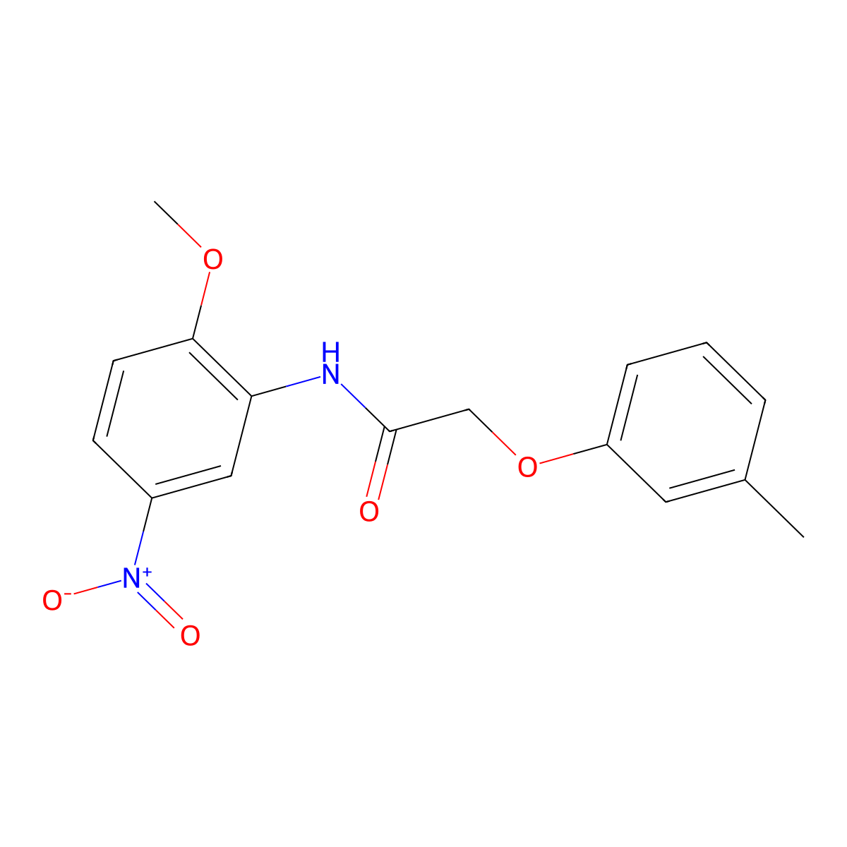 N-(2-methoxy-5-nitrophenyl)-2-(3-methylphenoxy)acetamide molecular structure, CAS 327071-25-0