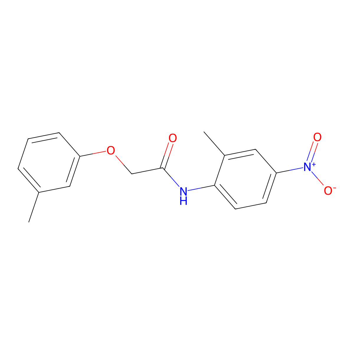 N-(2-methyl-4-nitrophenyl)-2-(3-methylphenoxy)acetamide molecular structure, CAS 327071-26-1