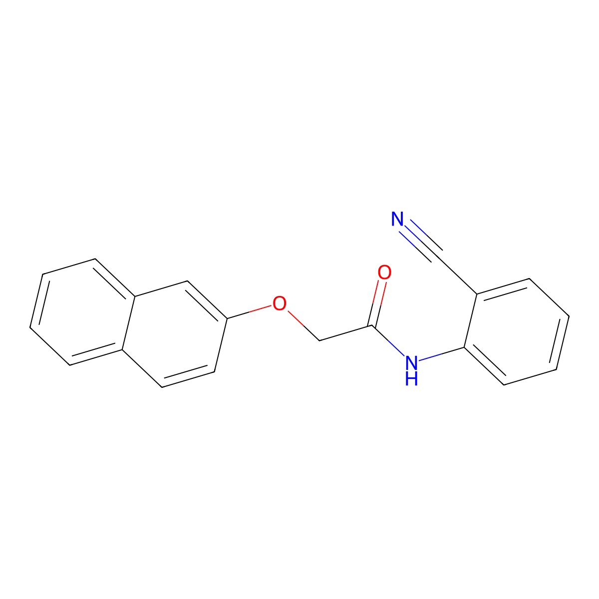 N-(2-cyanophenyl)-2-(2-naphthyloxy)acetamide molecular structure, CAS 327071-27-2