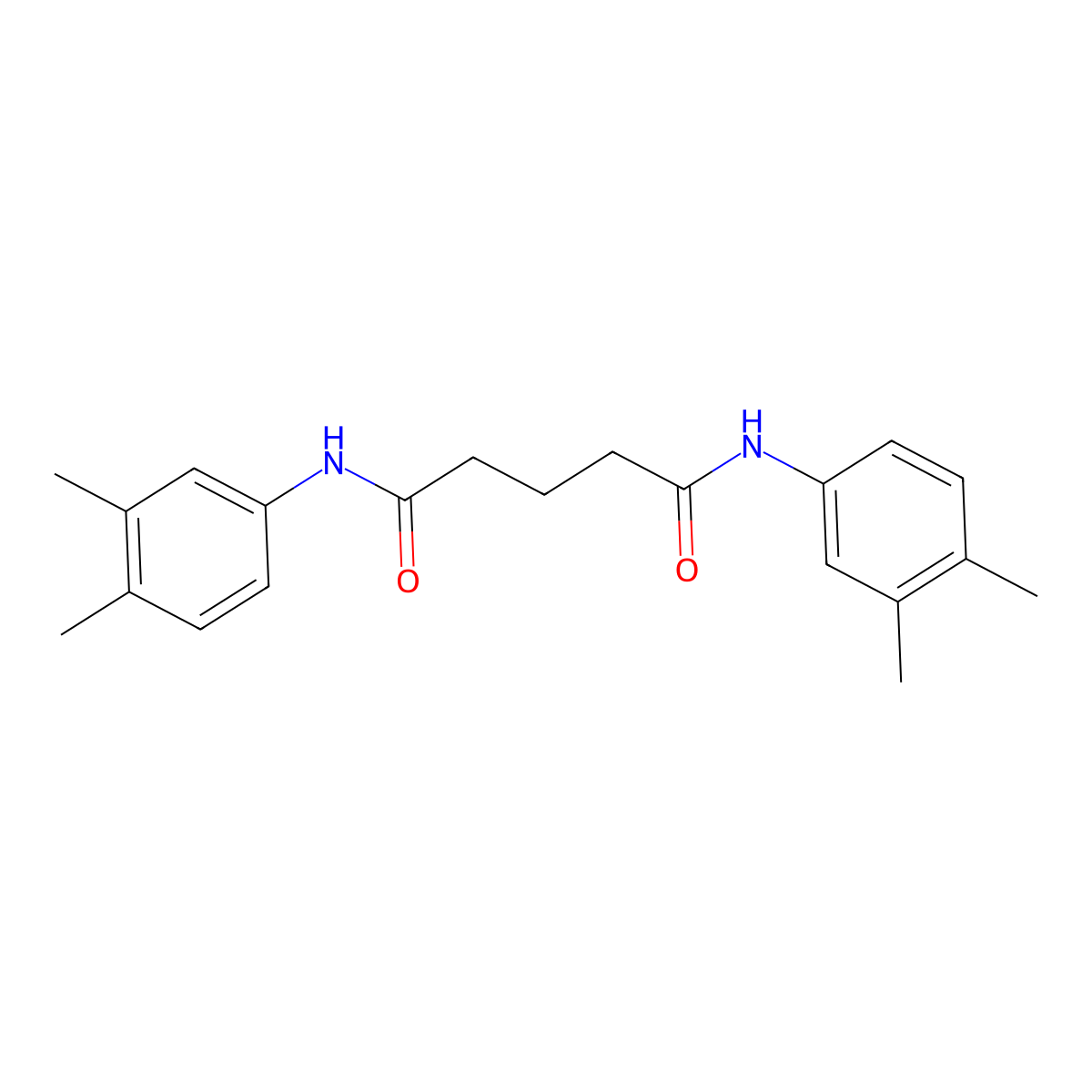 N,N'-bis(3,4-dimethylphenyl)pentanediamide molecular structure, CAS 327071-32-9