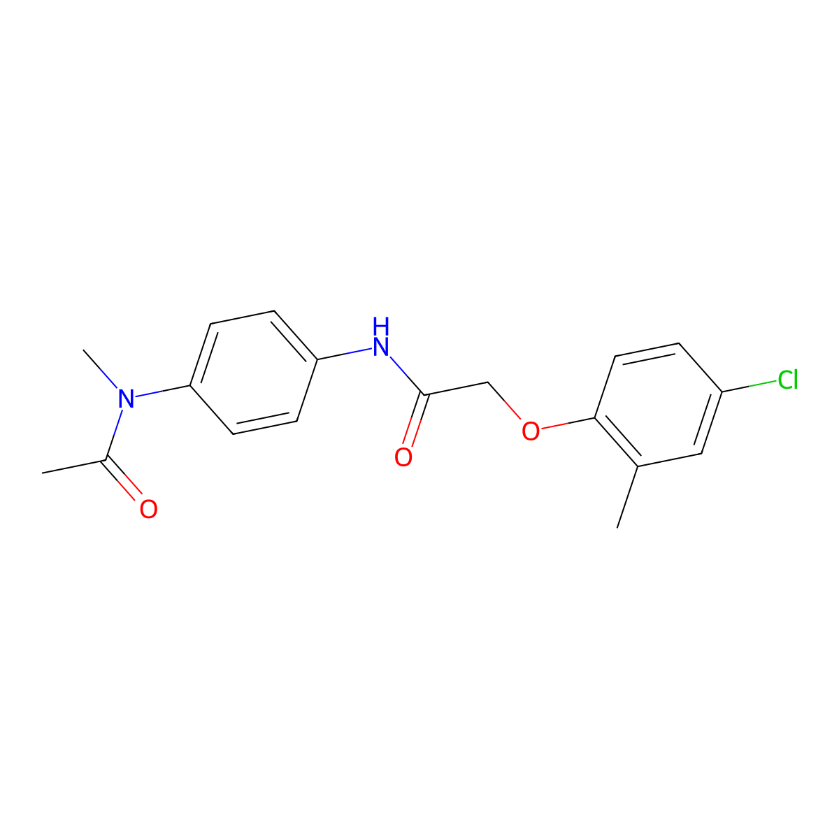 N-{4-[acetyl(methyl)amino]phenyl}-2-(4-chloro-2-methylphenoxy)acetamide molecular structure, CAS 327071-35-2
