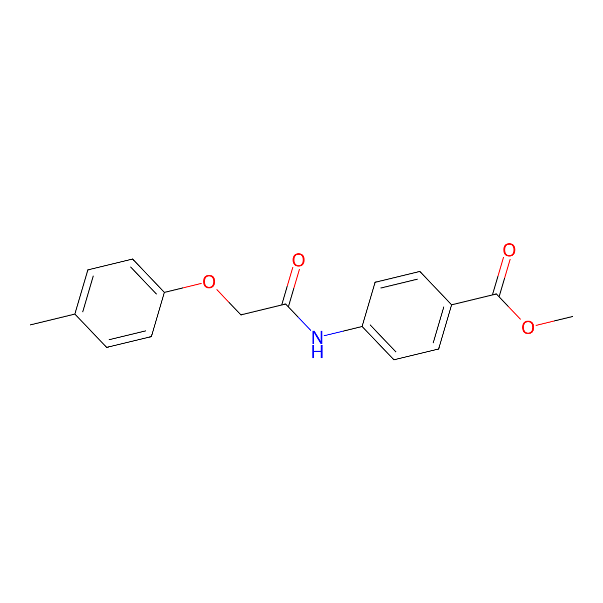Methyl 4-{[(4-methylphenoxy)acetyl]amino}benzoate molecular structure, CAS 327071-39-6