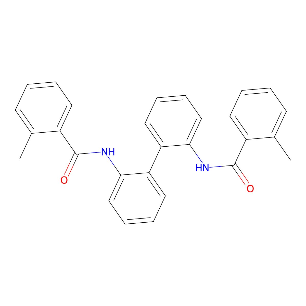 2-methyl-N-[2-[2-[(2-methylbenzoyl)amino]phenyl]phenyl]benzamide molecular structure, CAS 327071-41-0