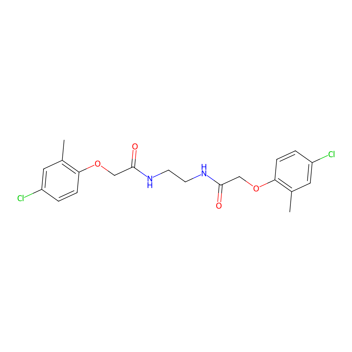 2-(4-chloro-2-methylphenoxy)-N-[2-[[2-(4-chloro-2-methylphenoxy)acetyl]amino]ethyl]acetamide molecular structure, CAS 327071-43-2