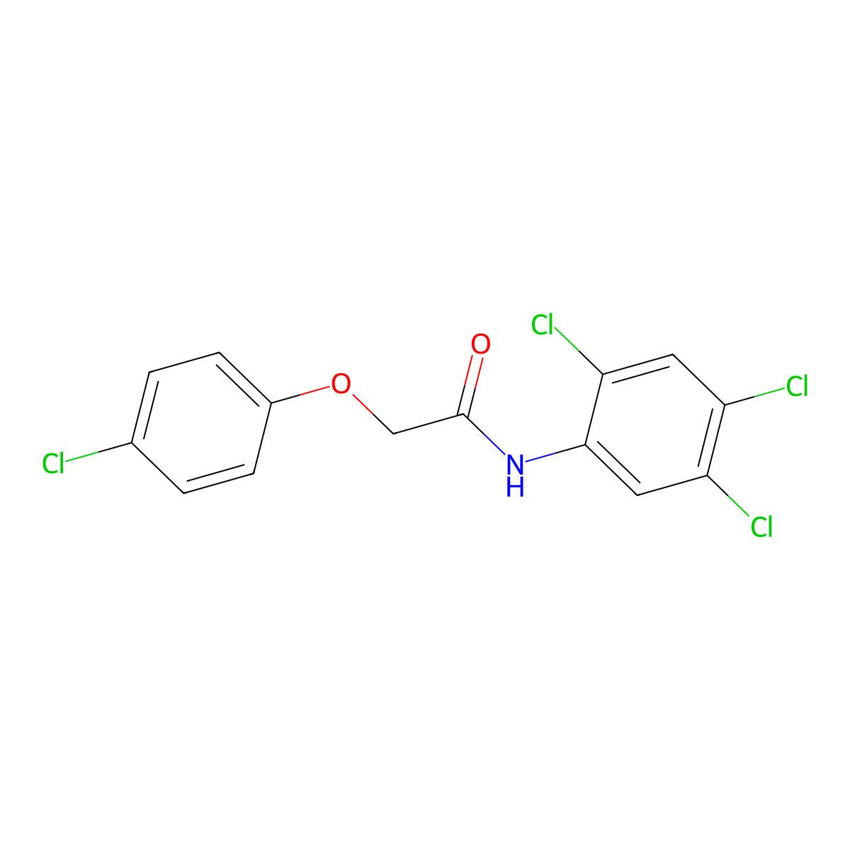 2-(4-chlorophenoxy)-N-(2,4,5-trichlorophenyl)acetamide molecular structure, CAS 327071-46-5