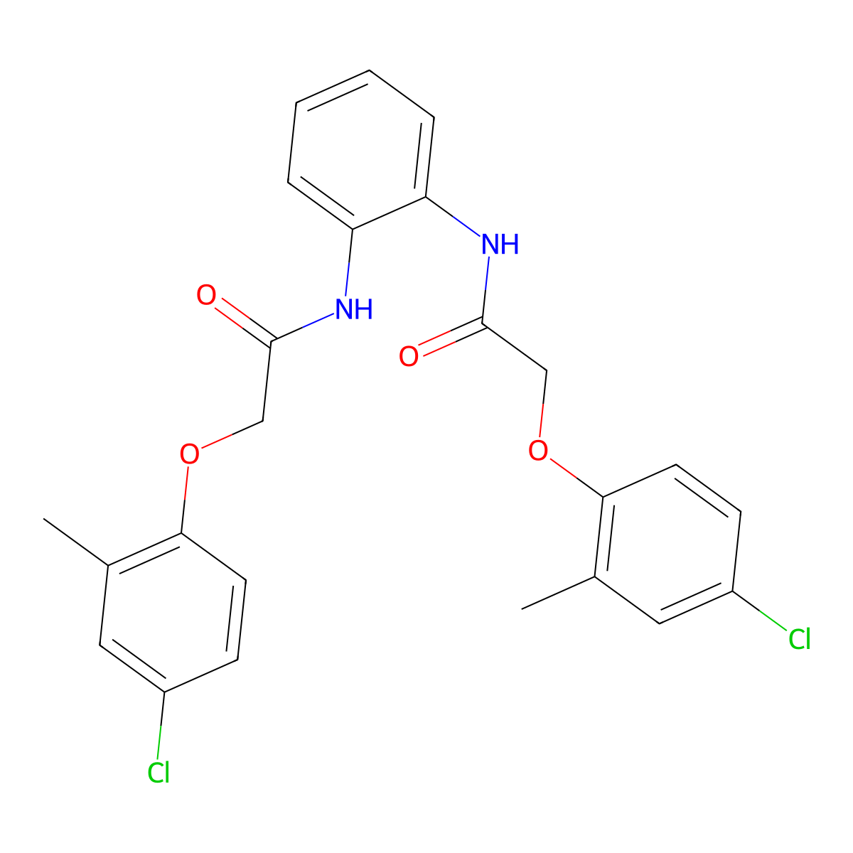 2-(4-chloro-2-methylphenoxy)-N-[2-[[2-(4-chloro-2-methylphenoxy)acetyl]amino]phenyl]acetamide molecular structure, CAS 327071-47-6
