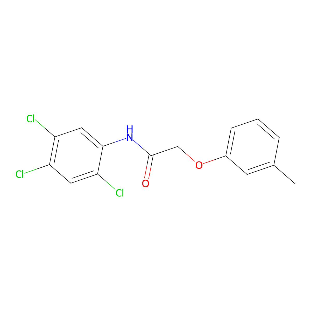 2-(3-methylphenoxy)-N-(2,4,5-trichlorophenyl)acetamide molecular structure, CAS 327071-49-8
