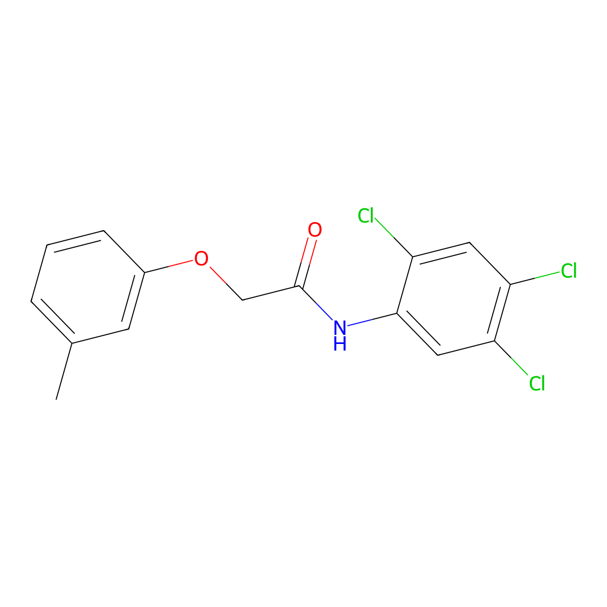 2-(3-methylphenoxy)-N-(2,4,5-trichlorophenyl)acetamide molecular structure, CAS 327071-49-8