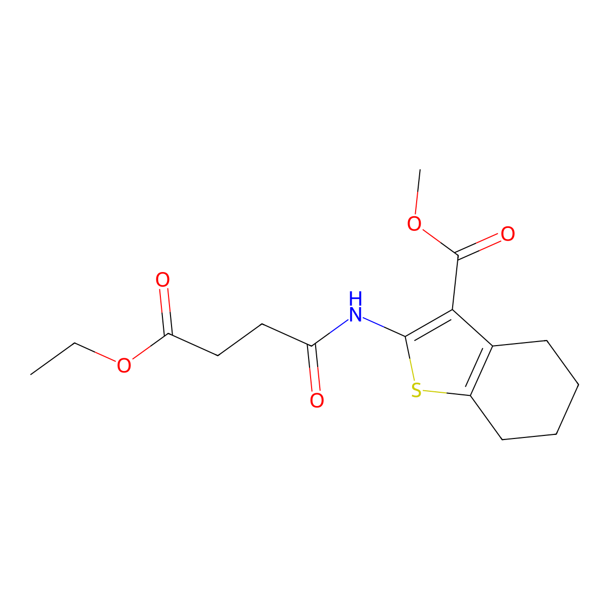 Methyl 2-[(4-ethoxy-4-oxobutanoyl)amino]-4,5,6,7-tetrahydro-1-benzothiophene-3-carboxylate molecular structure, CAS 327071-52-3