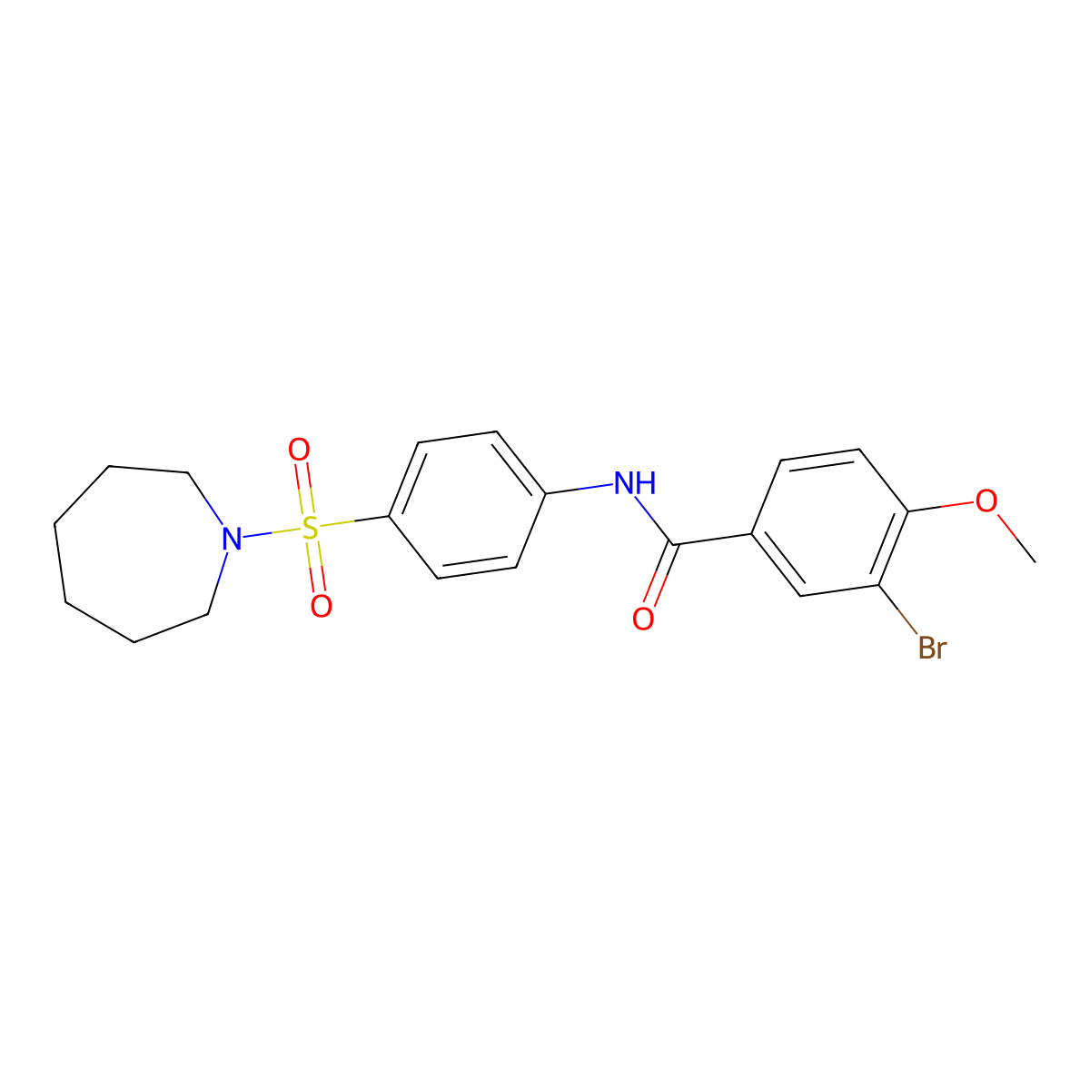 N-[4-(azepan-1-ylsulfonyl)phenyl]-3-bromo-4-methoxybenzamide molecular structure, CAS 327071-54-5