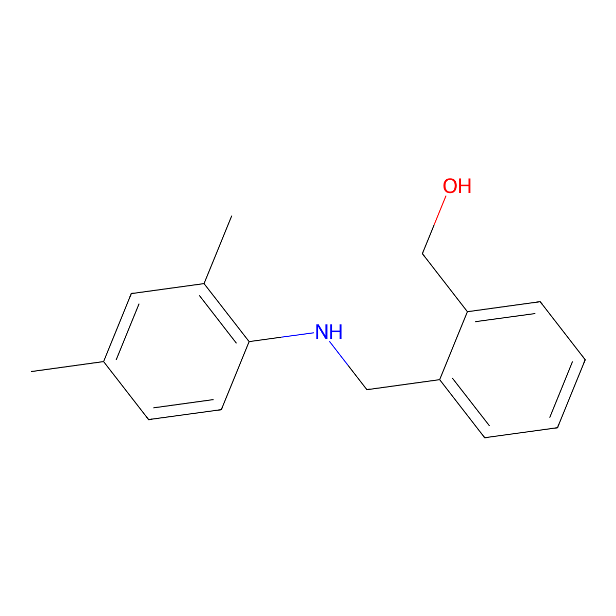 (2-(((2,4-Dimethylphenyl)amino)methyl)phenyl)methanol molecular structure, CAS 327071-55-6