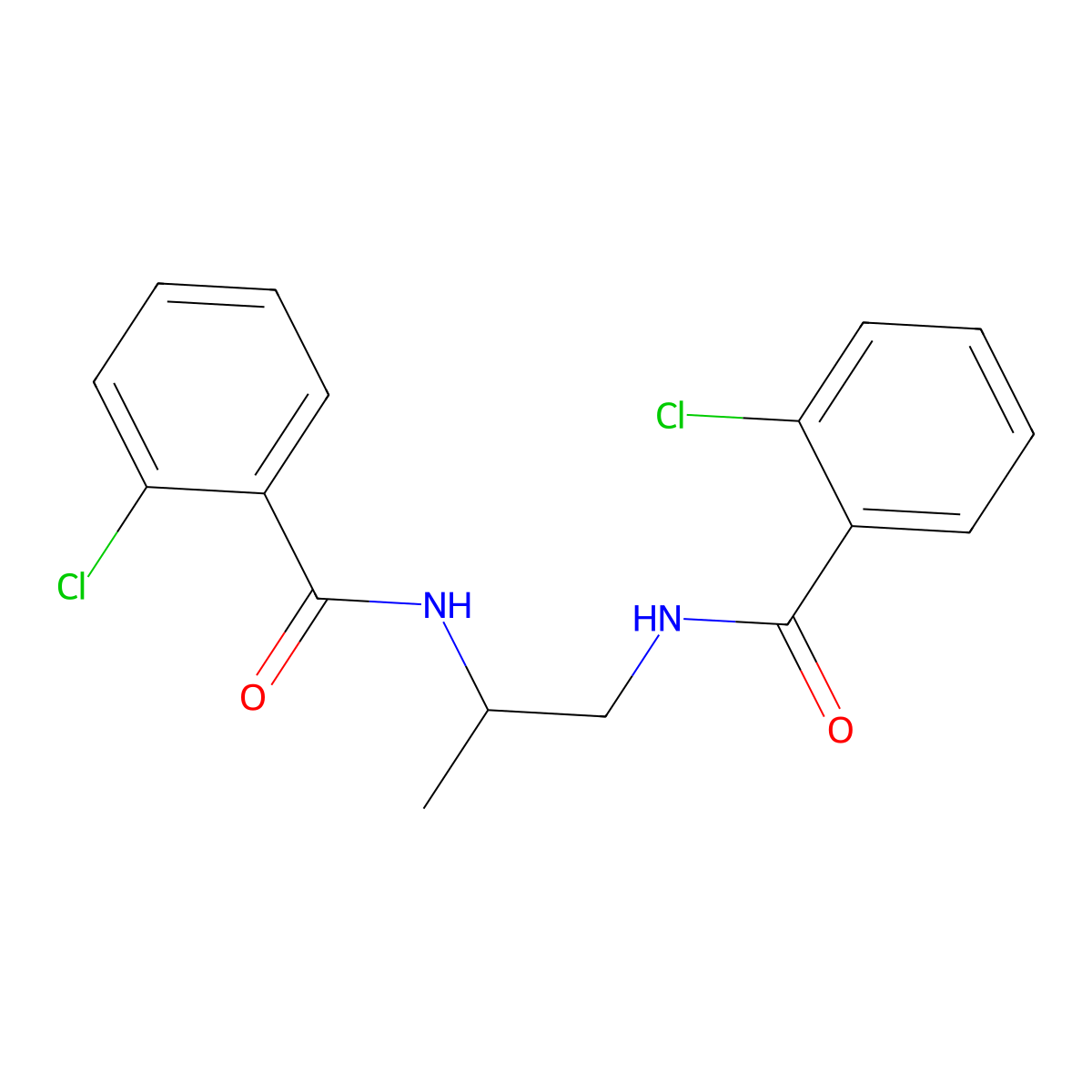 2-chloro-N-[2-[(2-chlorobenzoyl)amino]propyl]benzamide molecular structure, CAS 327071-63-6