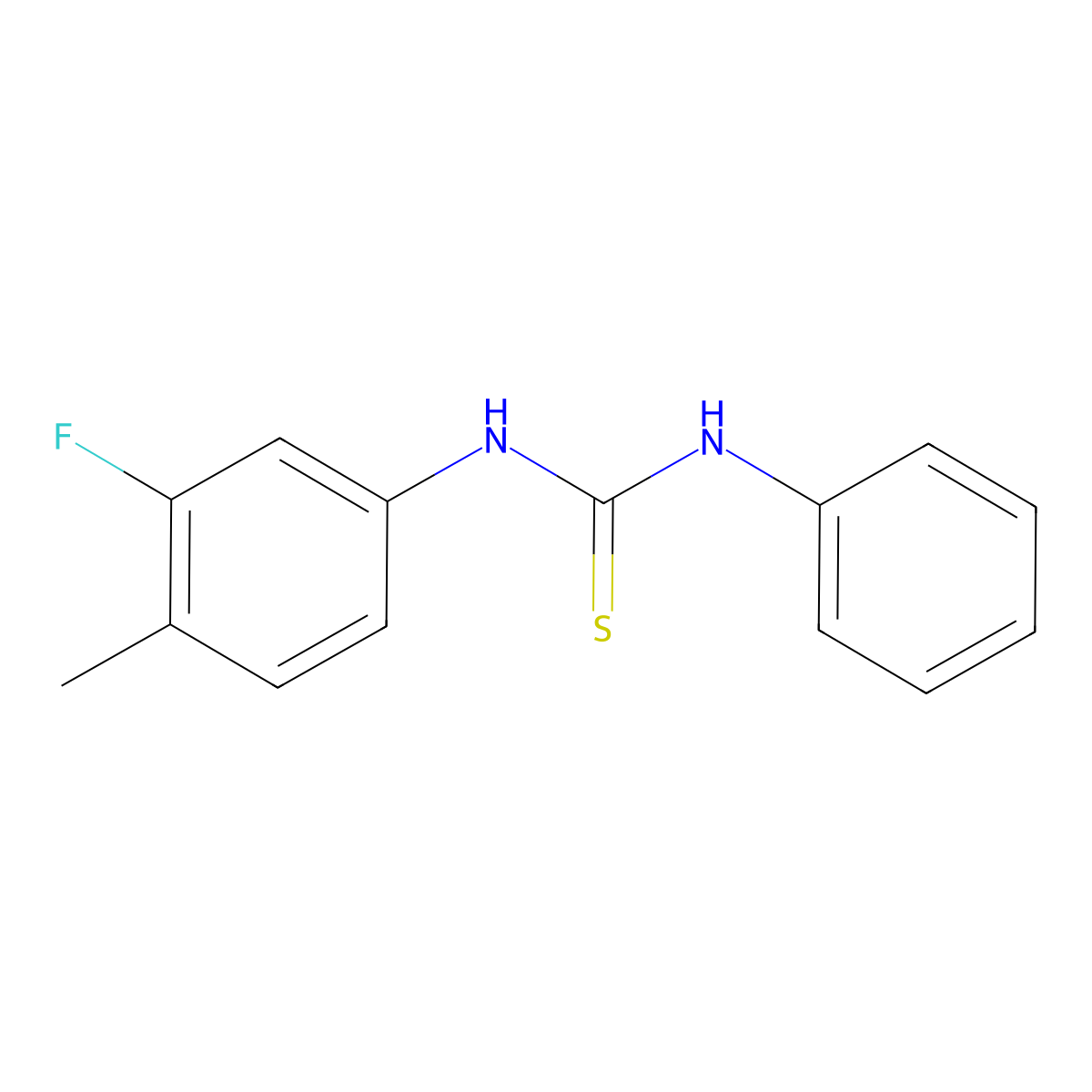 1-(3-Fluoro-4-methylphenyl)-3-phenylthiourea molecular structure, CAS 327071-64-7
