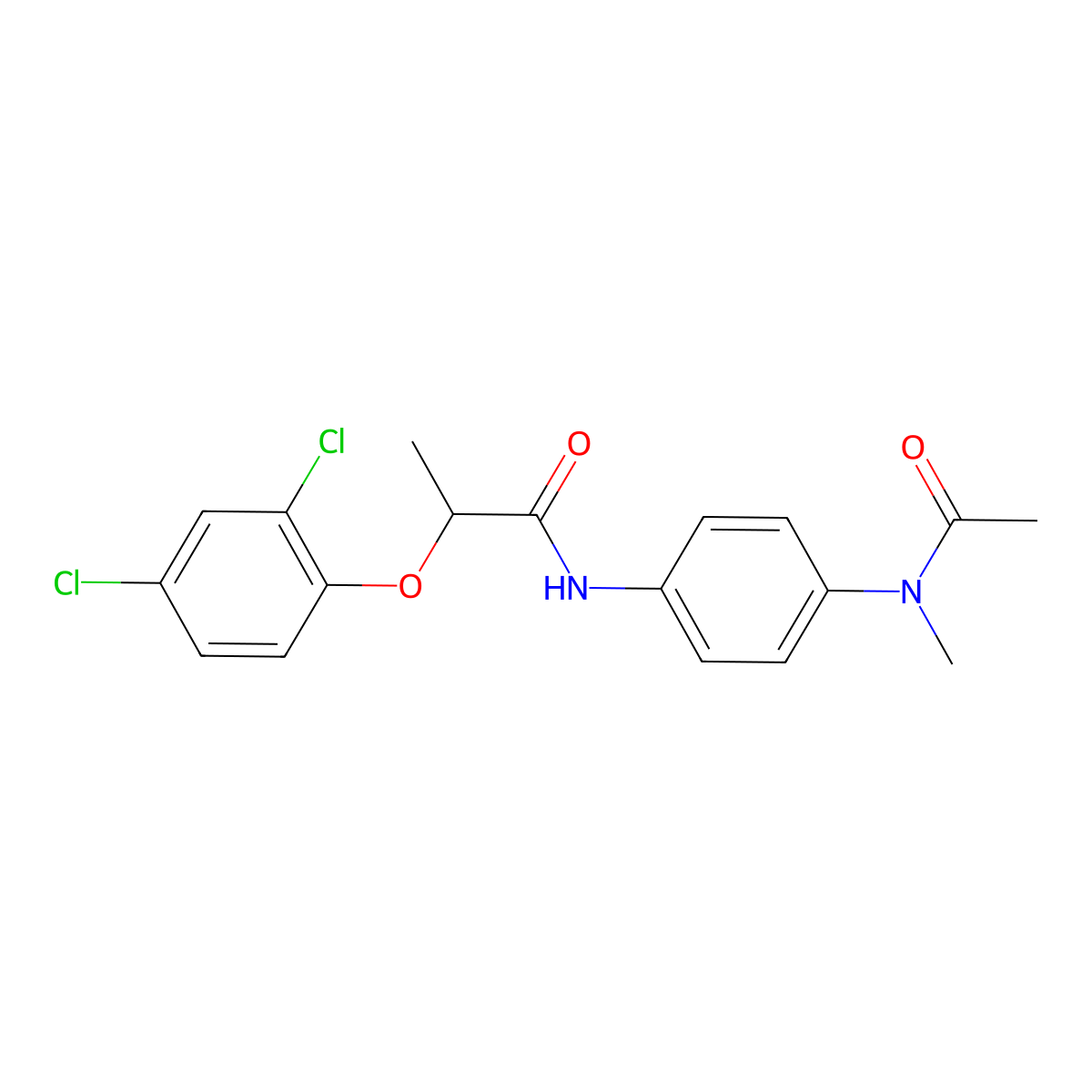 N-{4-[acetyl(methyl)amino]phenyl}-2-(2,4-dichlorophenoxy)propanamide molecular structure, CAS 327071-67-0