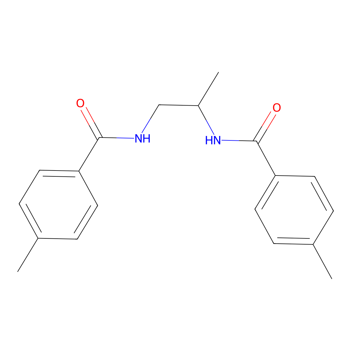 4-methyl-N-[2-[(4-methylbenzoyl)amino]propyl]benzamide molecular structure, CAS 327071-69-2