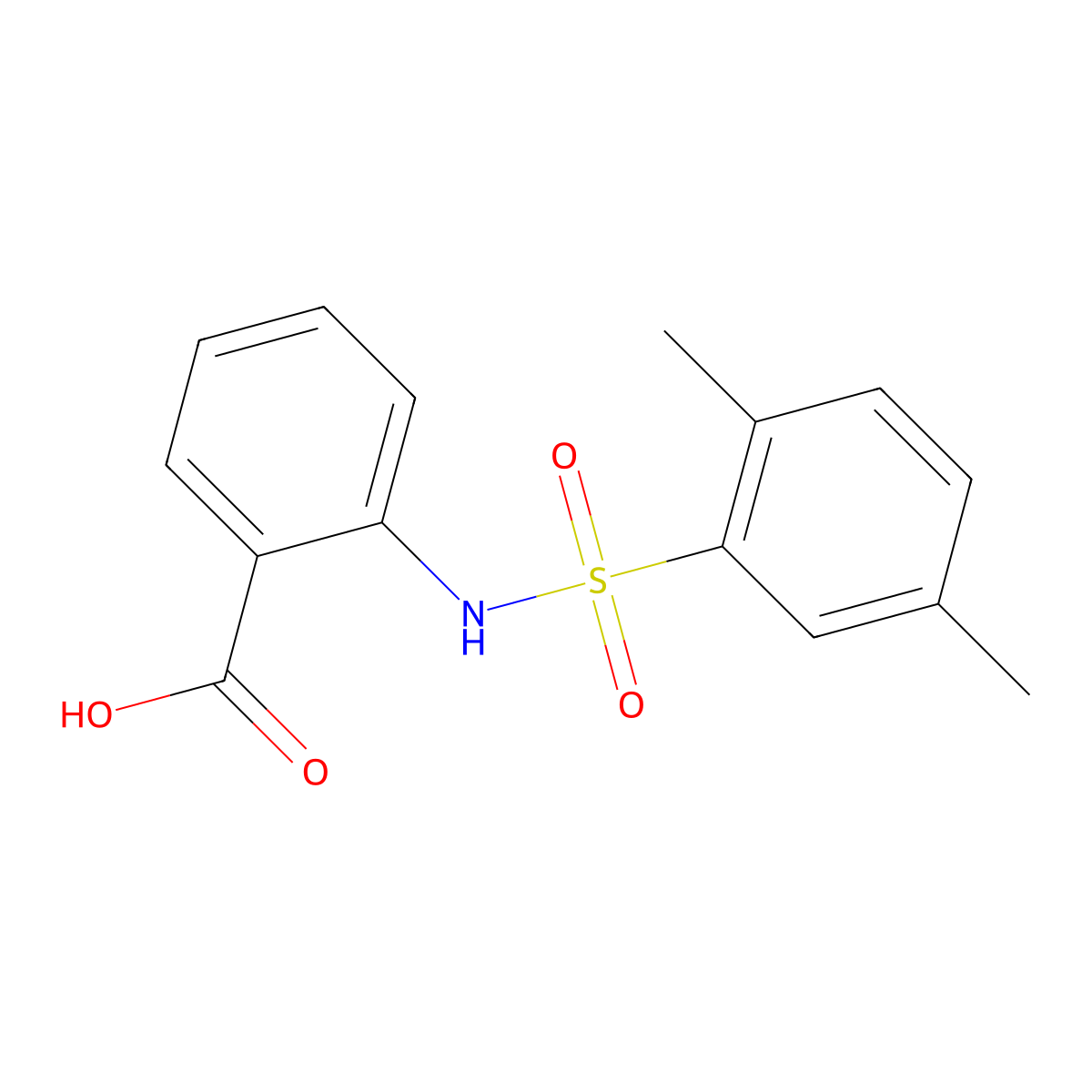 2-(2,5-Dimethyl-benzenesulfonylamino)-benzoic acid molecular structure, CAS 327072-13-9