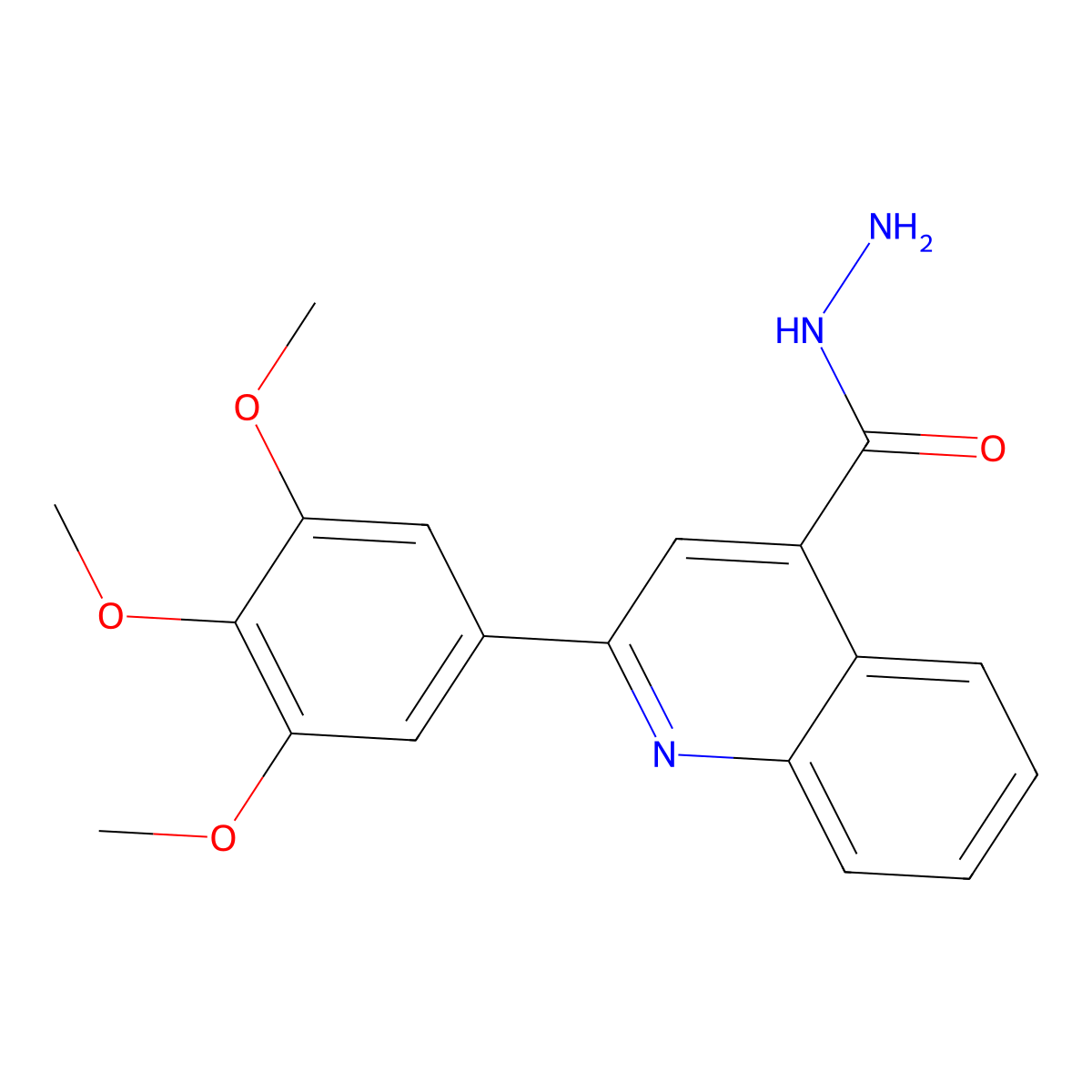 2-(3,4,5-Trimethoxyphenyl)quinoline-4-carbohydrazide molecular structure, CAS 327072-76-4