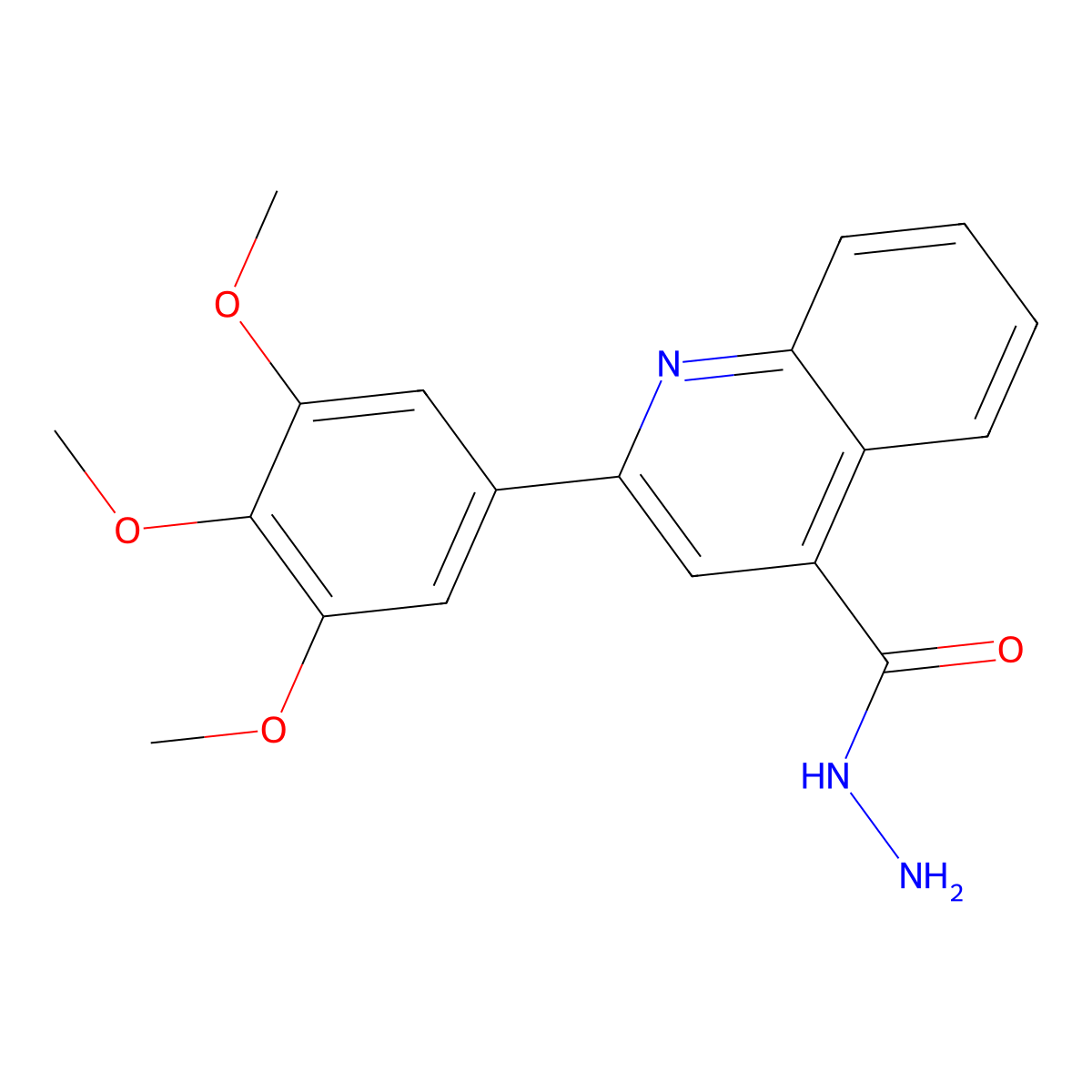 2-(3,4,5-Trimethoxyphenyl)quinoline-4-carbohydrazide molecular structure, CAS 327072-76-4