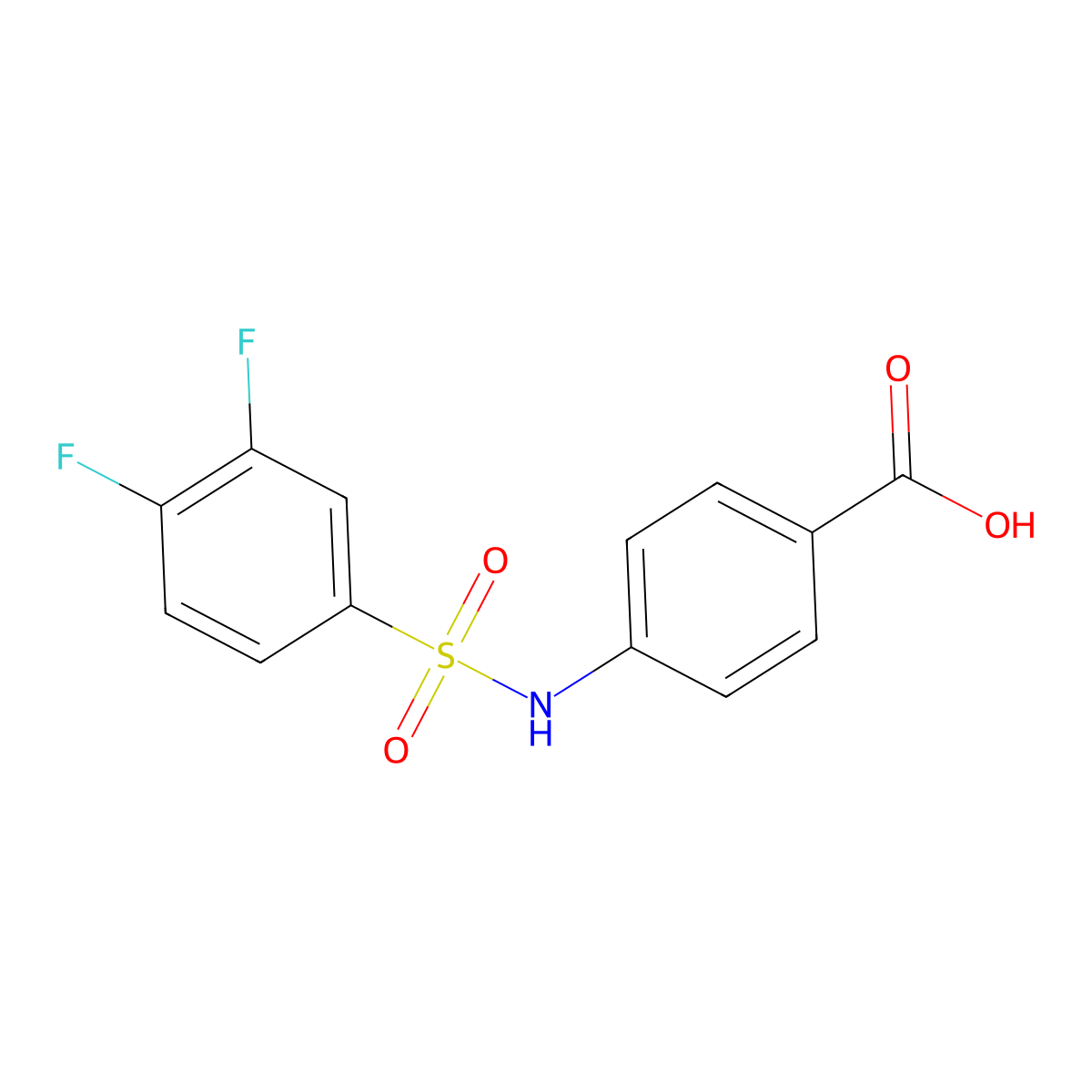 4-(3,4-Difluorobenzenesulfonamido)benzoic acid molecular structure, CAS 327072-97-9