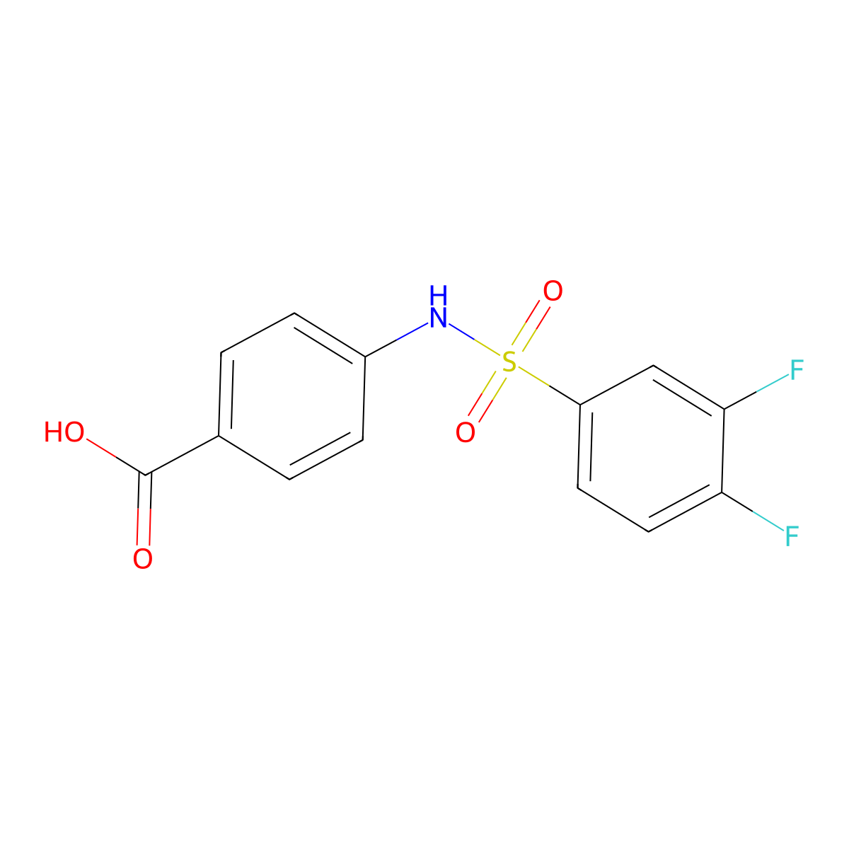4-(3,4-Difluorobenzenesulfonamido)benzoic acid molecular structure, CAS 327072-97-9
