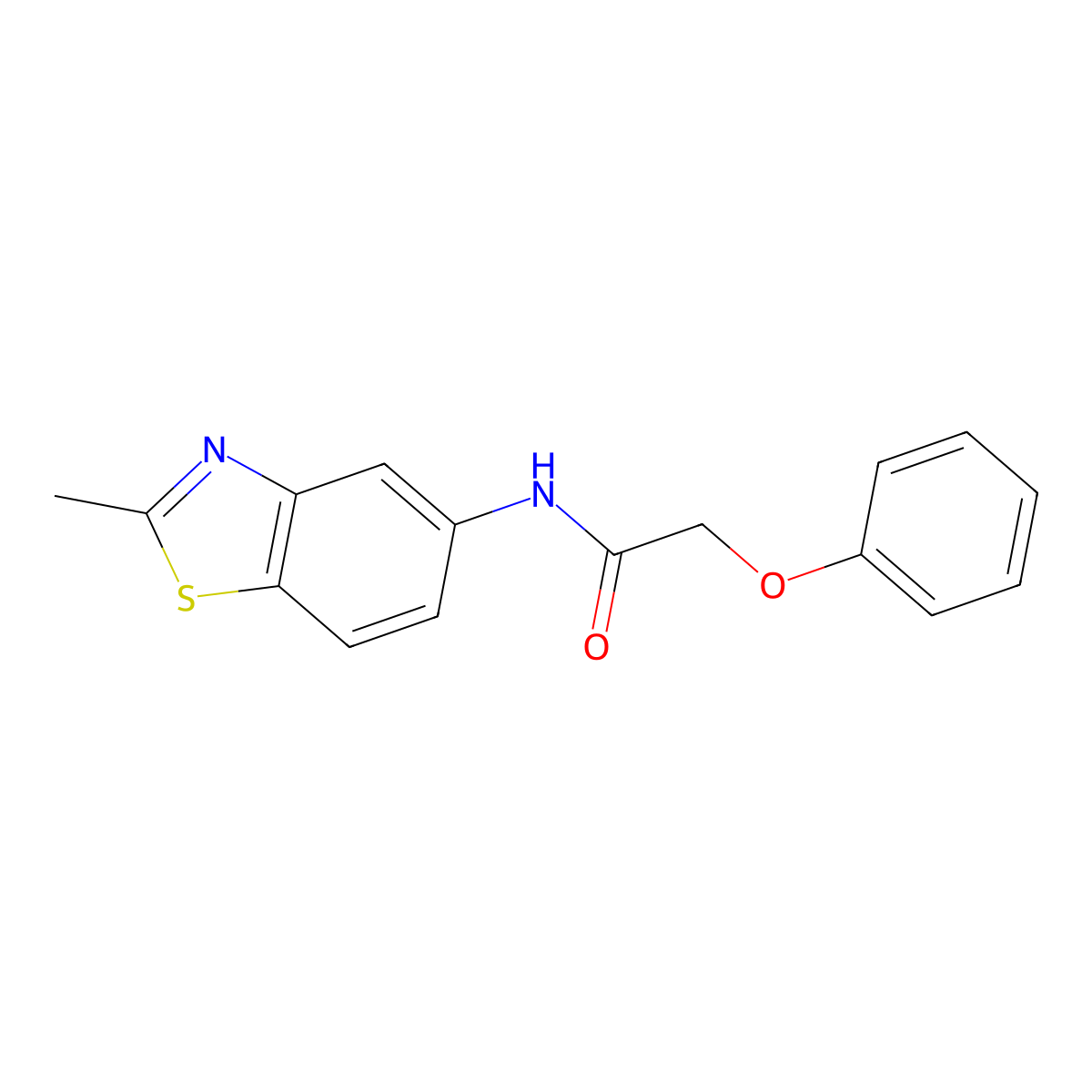 N-(2-methyl-1,3-benzothiazol-5-yl)-2-phenoxyacetamide molecular structure, CAS 327073-18-7