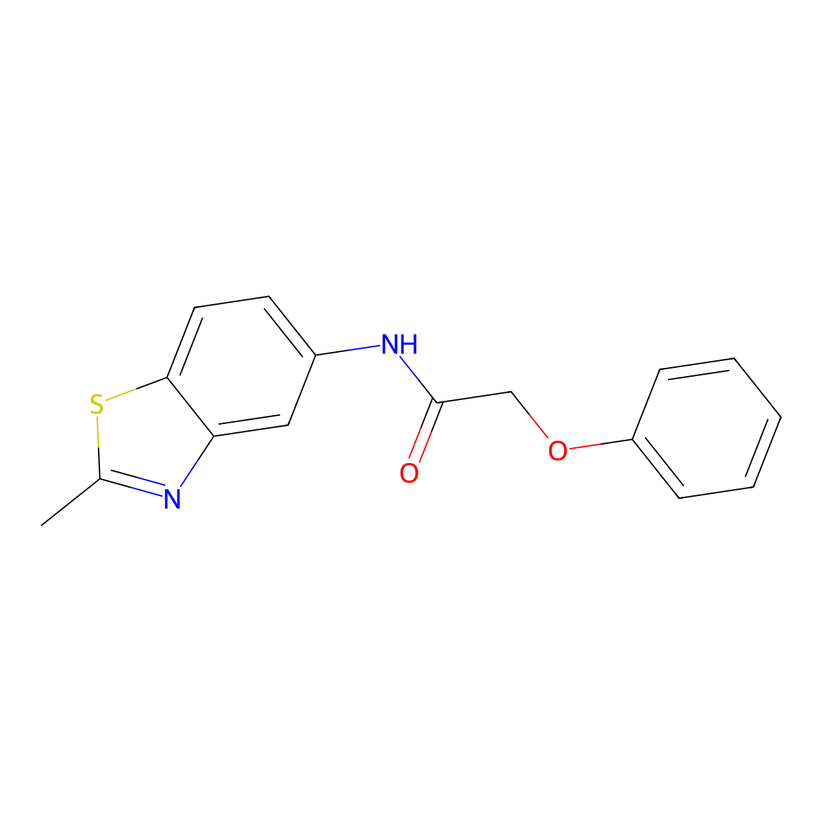 N-(2-methyl-1,3-benzothiazol-5-yl)-2-phenoxyacetamide molecular structure, CAS 327073-18-7