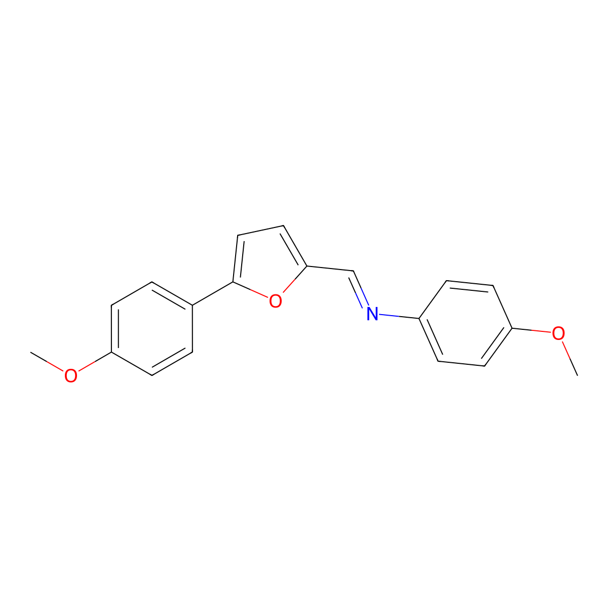 N-(4-Methoxyphenyl)-1-(5-(4-methoxyphenyl)furan-2-yl)methanimine molecular structure, CAS 327074-23-7