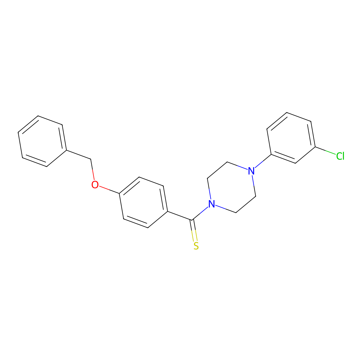1-{[4-(Benzyloxy)phenyl]carbonothioyl}-4-(3-chlorophenyl)piperazine molecular structure, CAS 327074-73-7