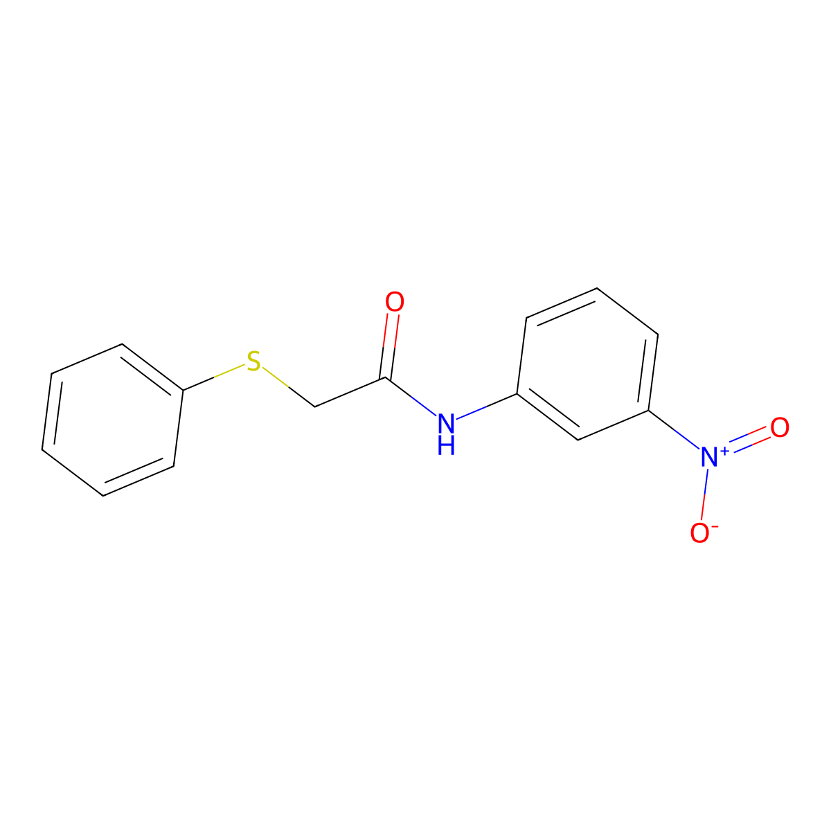 N-(3-nitrophenyl)-2-(phenylthio)acetamide molecular structure, CAS 327074-76-0