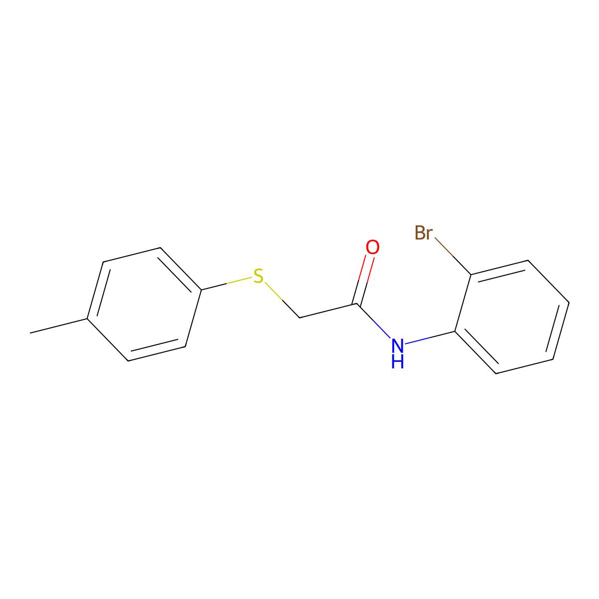 N-(2-bromophenyl)-2-[(4-methylphenyl)sulfanyl]acetamide molecular structure, CAS 327074-82-8