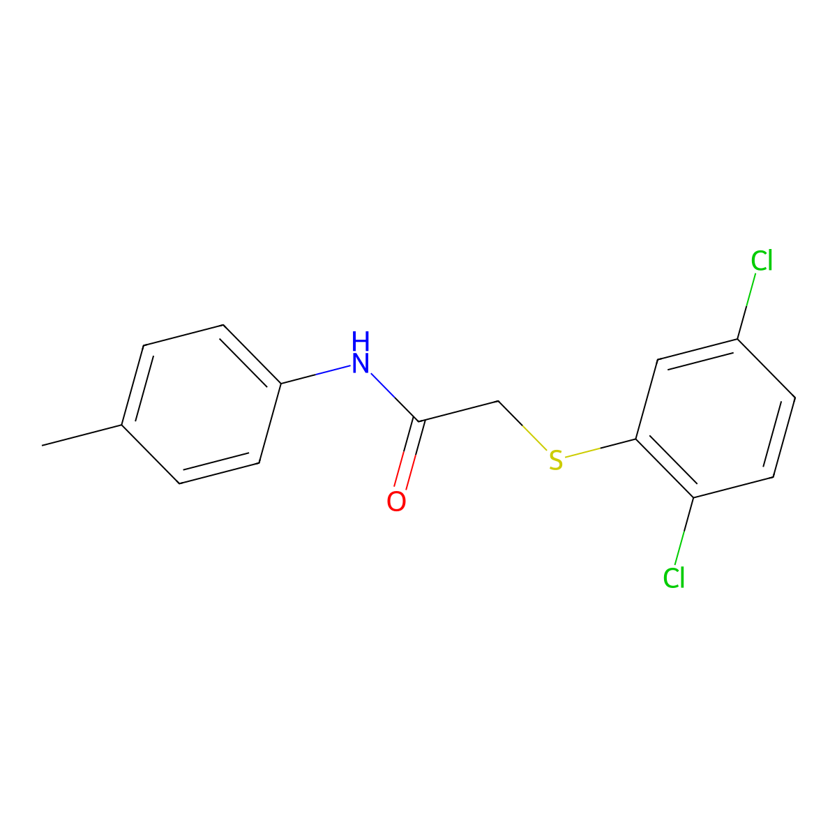2-(2,5-dichlorophenyl)sulfanyl-N-(4-methylphenyl)acetamide molecular structure, CAS 327074-92-0