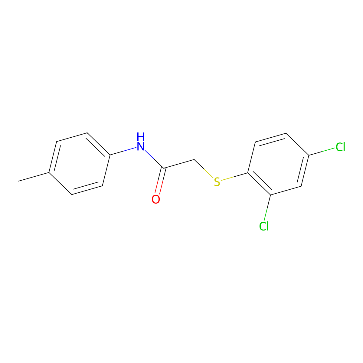 2-(2,4-dichlorophenyl)sulfanyl-N-(4-methylphenyl)acetamide molecular structure, CAS 327074-99-7
