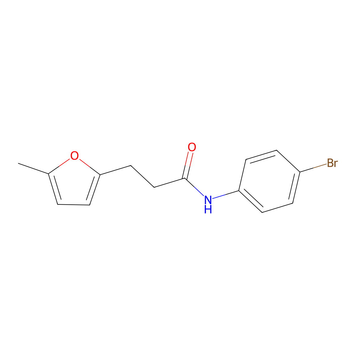 N-(4-bromophenyl)-3-(5-methylfuran-2-yl)propanamide molecular structure, CAS 327075-00-3