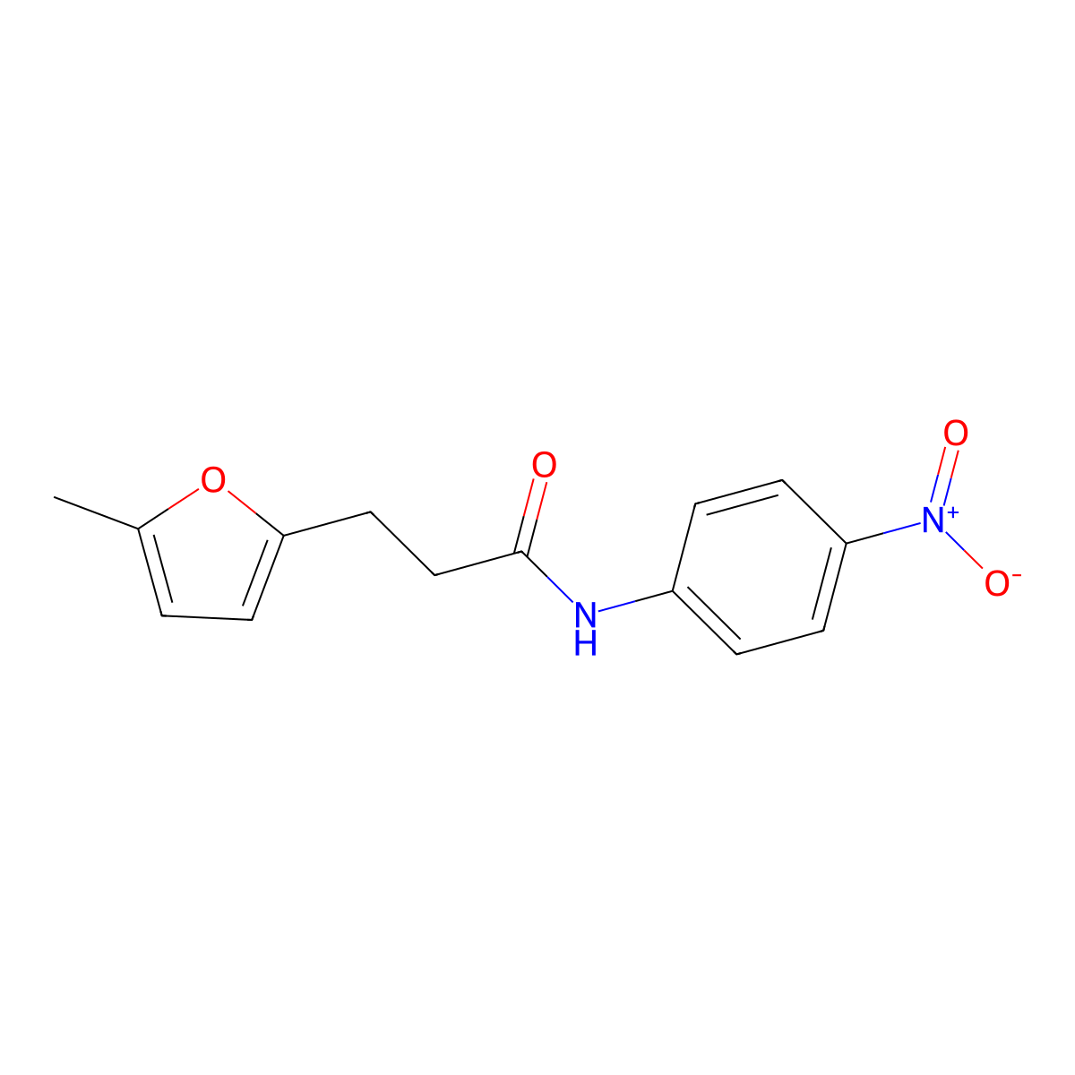 3-(5-methylfuran-2-yl)-N-(4-nitrophenyl)propanamide molecular structure, CAS 327075-01-4