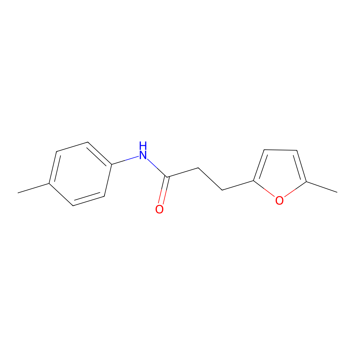 3-(5-methylfuran-2-yl)-N-(4-methylphenyl)propanamide molecular structure, CAS 327075-07-0