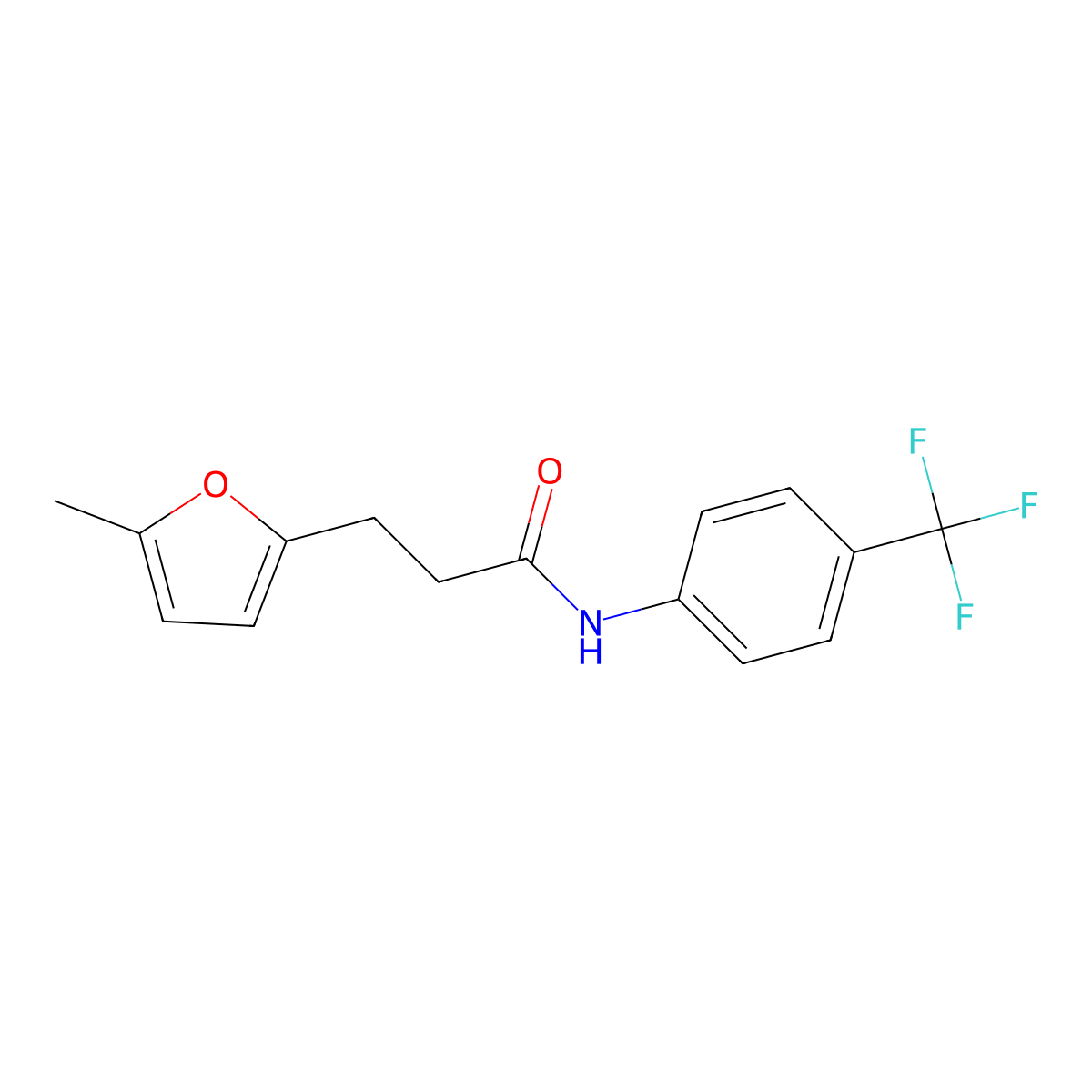 3-(5-methylfuran-2-yl)-N-[4-(trifluoromethyl)phenyl]propanamide molecular structure, CAS 327075-08-1