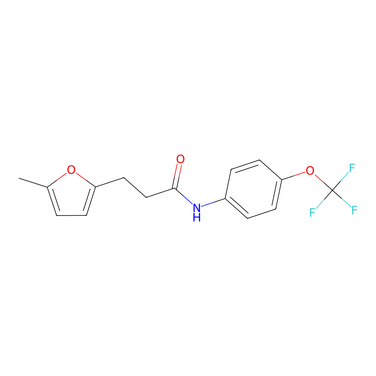 3-(5-methylfuran-2-yl)-N-[4-(trifluoromethoxy)phenyl]propanamide molecular structure, CAS 327075-09-2