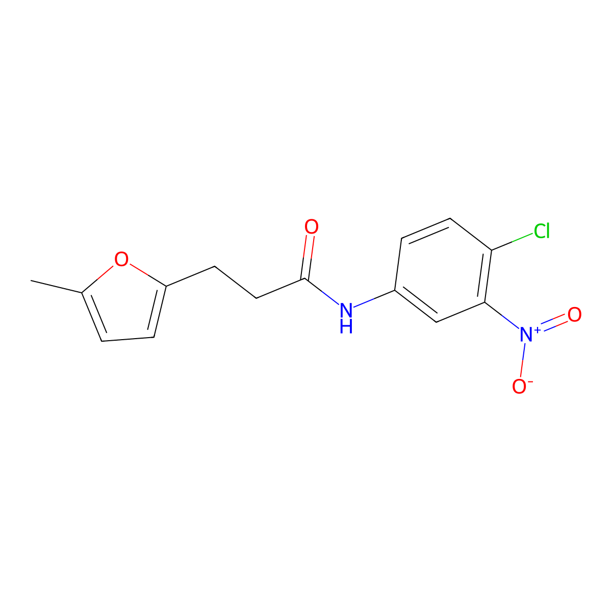 N-(4-chloro-3-nitrophenyl)-3-(5-methylfuran-2-yl)propanamide molecular structure, CAS 327075-11-6