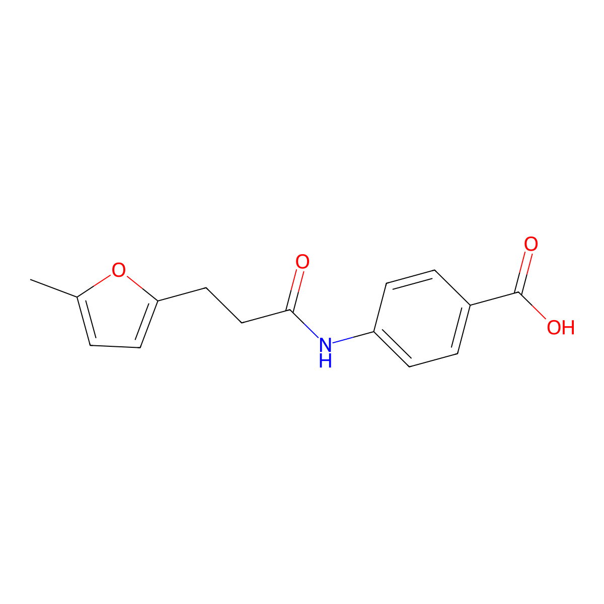 4-[3-(5-Methyl-furan-2-yl)-propionylamino]-benzoic acid molecular structure, CAS 327075-12-7